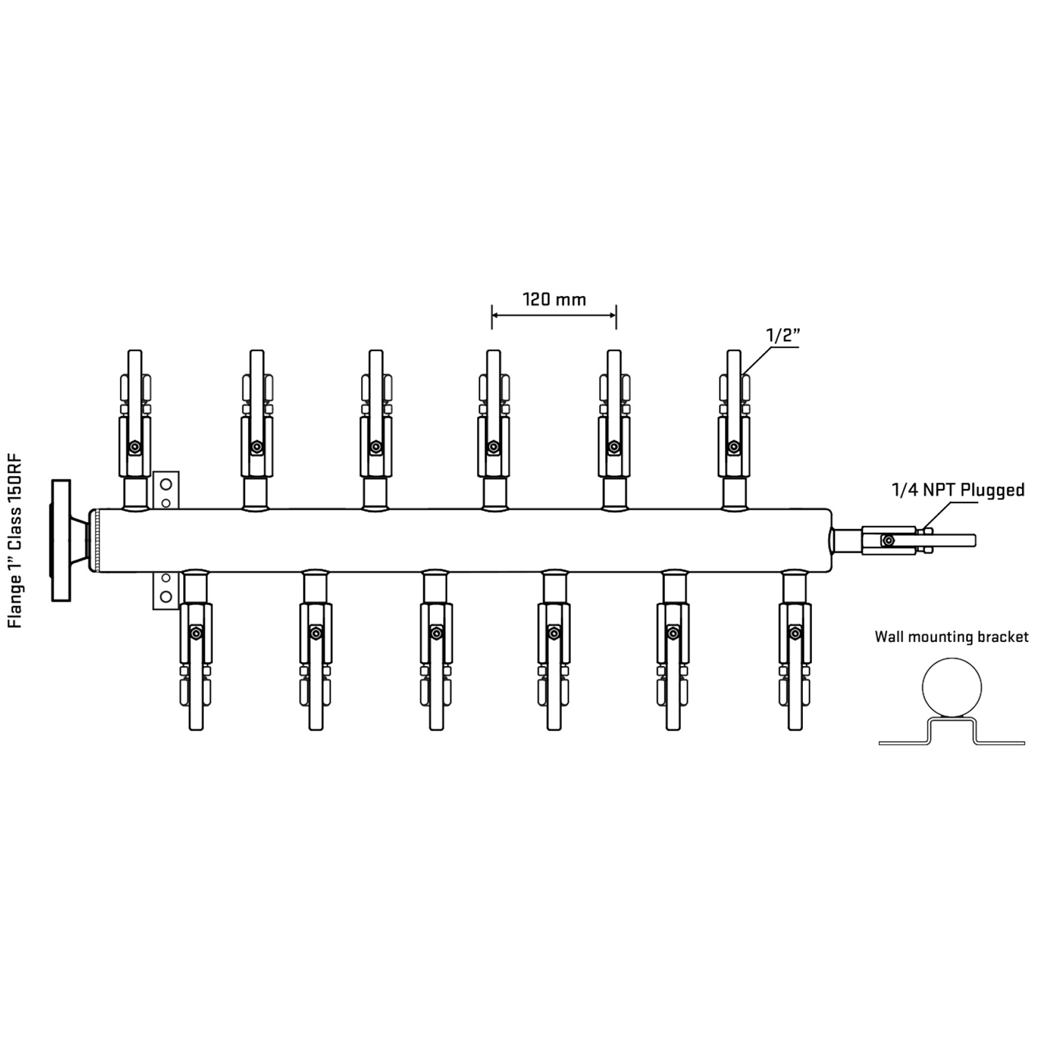 M5F2B120122 Manifolds Stainless Steel Double Sided