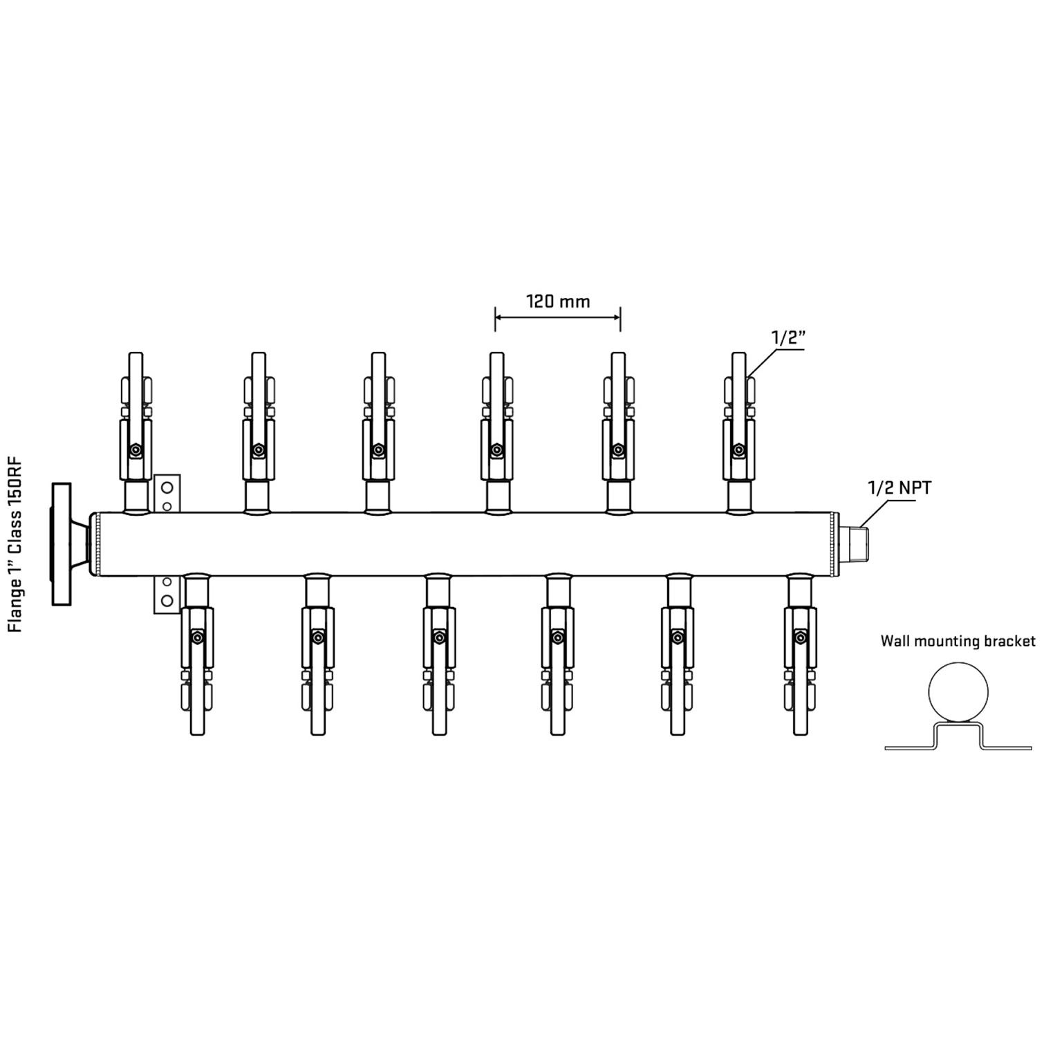 M5F2B120132 Manifolds Stainless Steel Double Sided