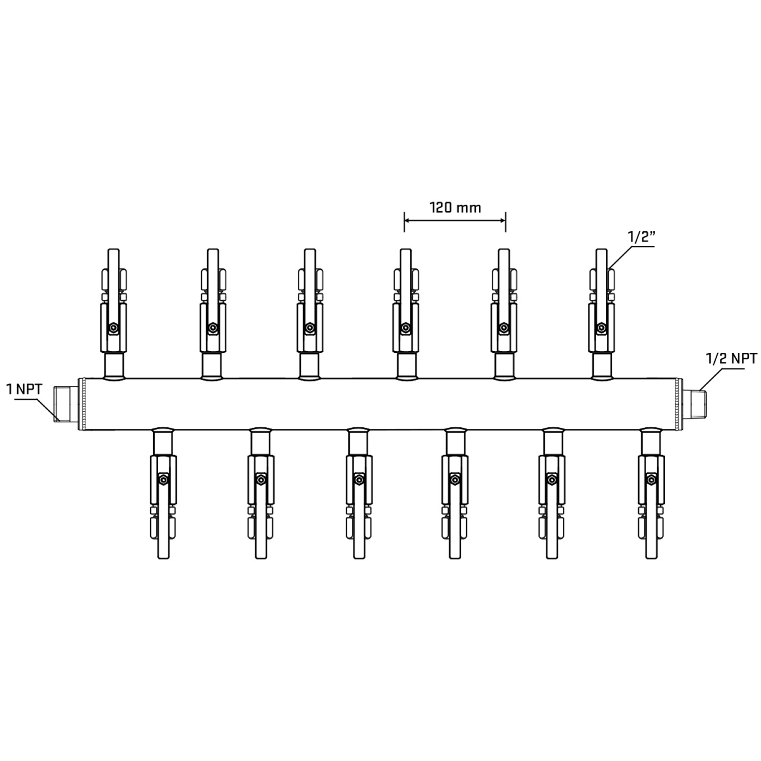 M5F2B121130 Manifolds Stainless Steel Double Sided