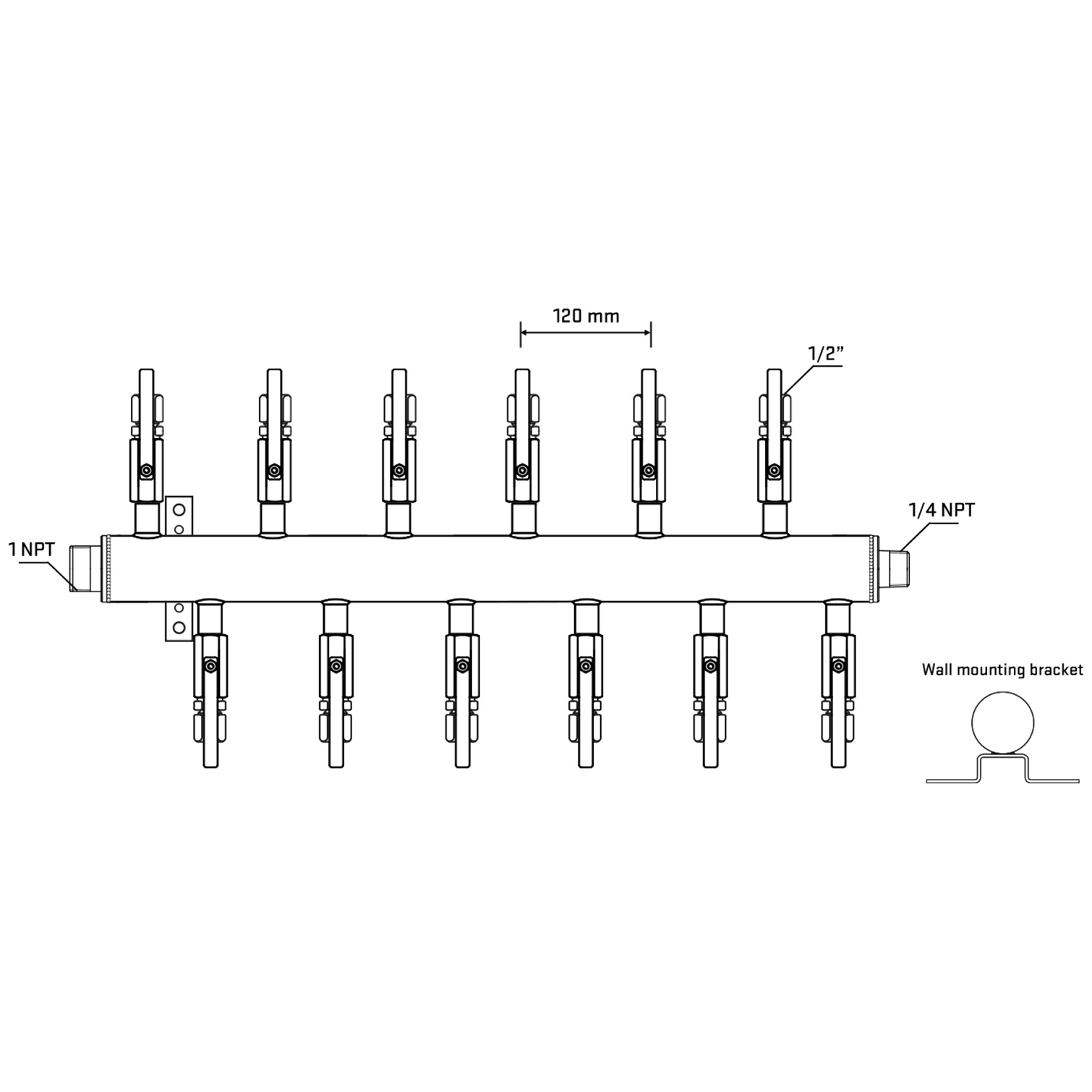 M5F2B121142 Manifolds Stainless Steel Double Sided